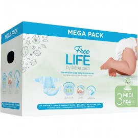 Couches Premium Midi 4/9 kg FREELIFE (x104) Couches Premium Midi 4/9 kg FREELIFE (x104)